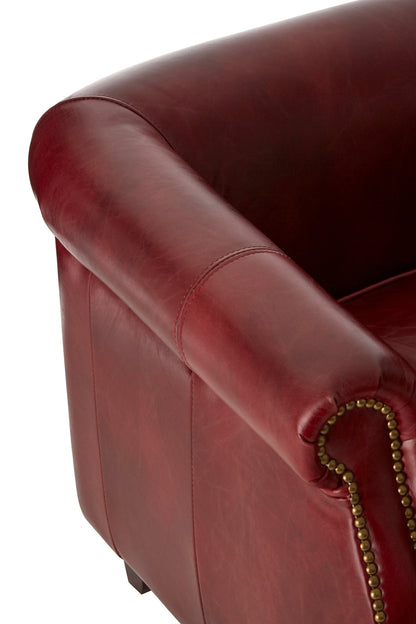 Speakeasy Deep Red Leather Armchair