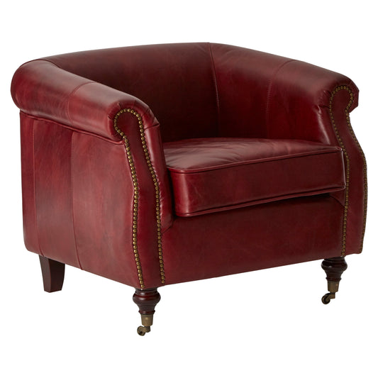 Speakeasy Deep Red Leather Armchair