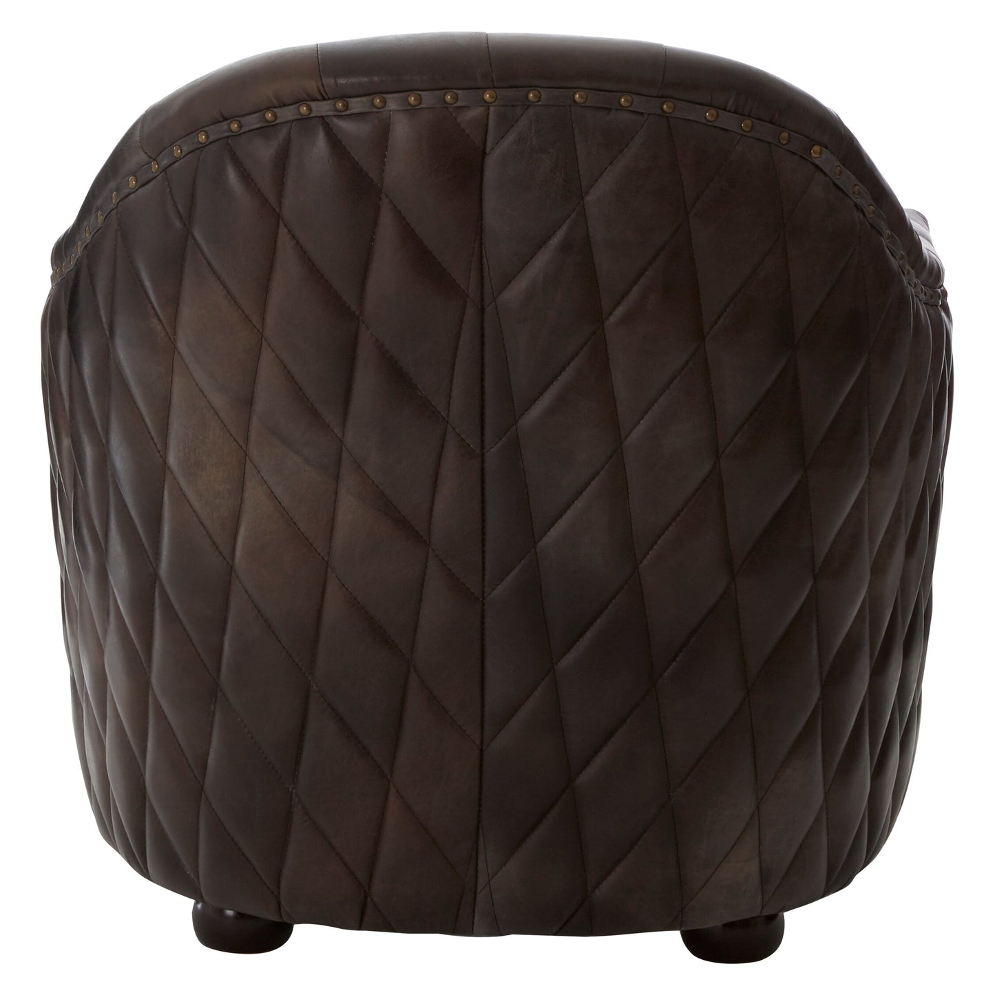 Speakeasy Dark Grey Brown Leather Tub Chair | Bali & Blue