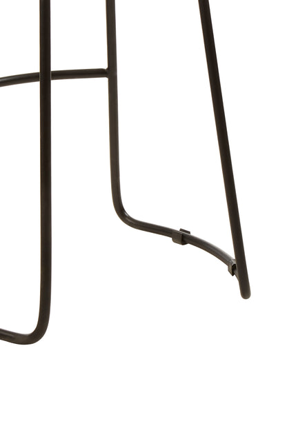 Lourdes Industrial Oak Wood Metal Bar Stool