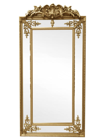 Paris Ornate Floor Mirror with Gold Finish