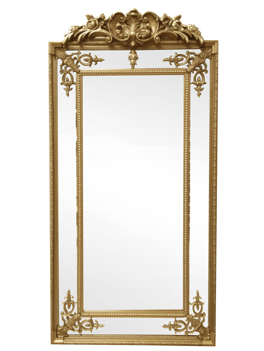Paris Ornate Floor Mirror with Gold Finish