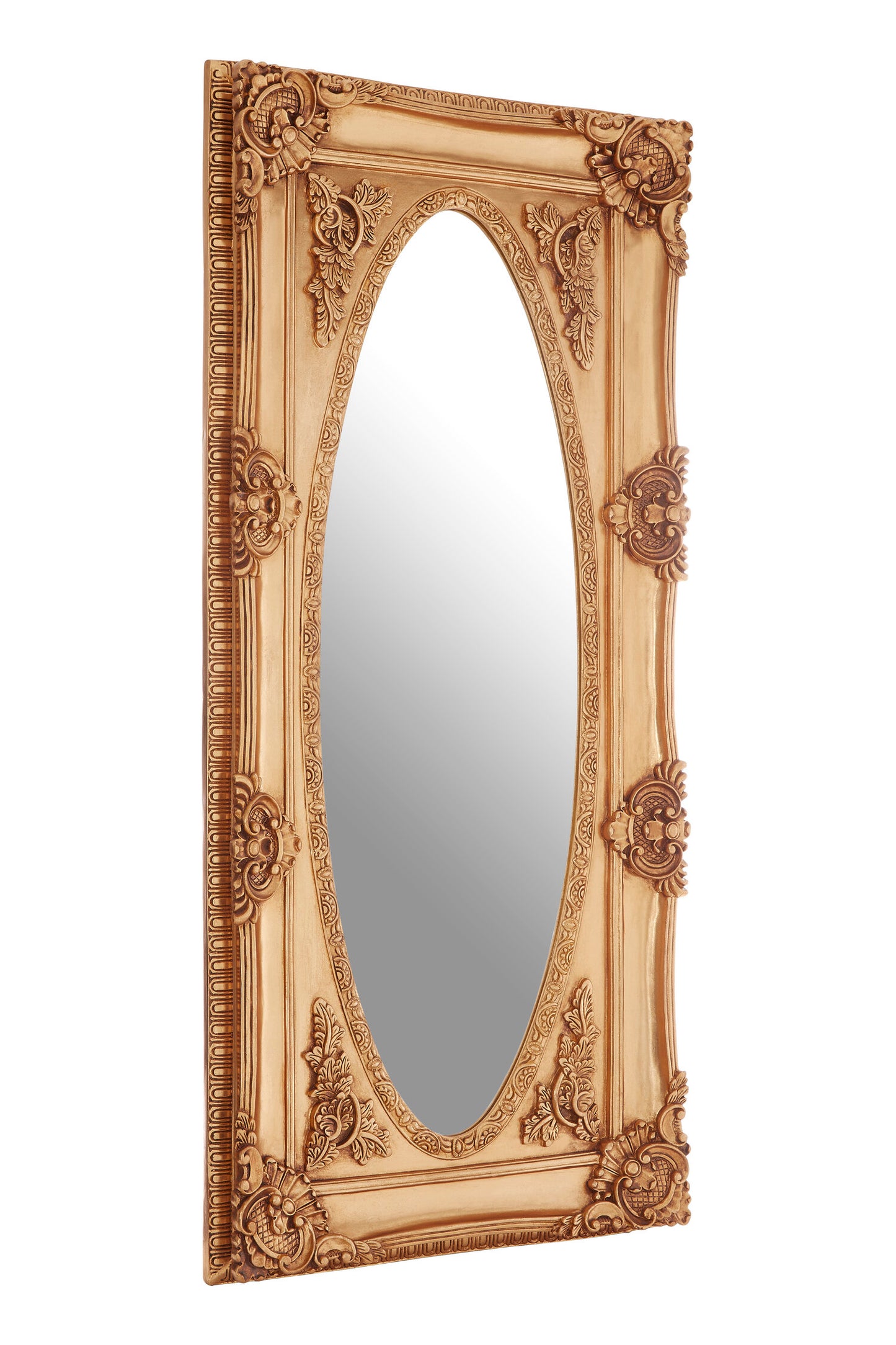 Bella Gold Finish Oval Border Wall Mirror