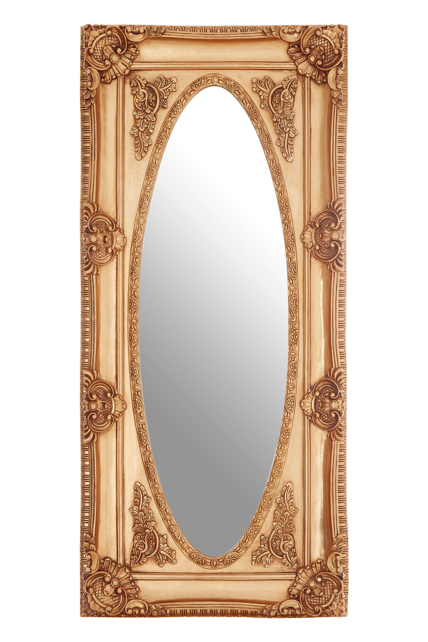 Bella Gold Finish Oval Border Wall Mirror