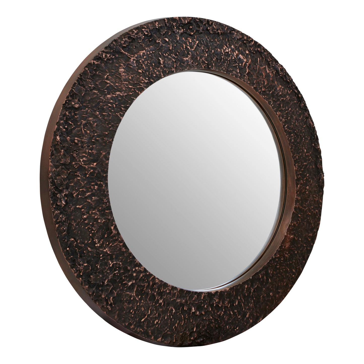 Francis Copper Finish Round Wall Mirror