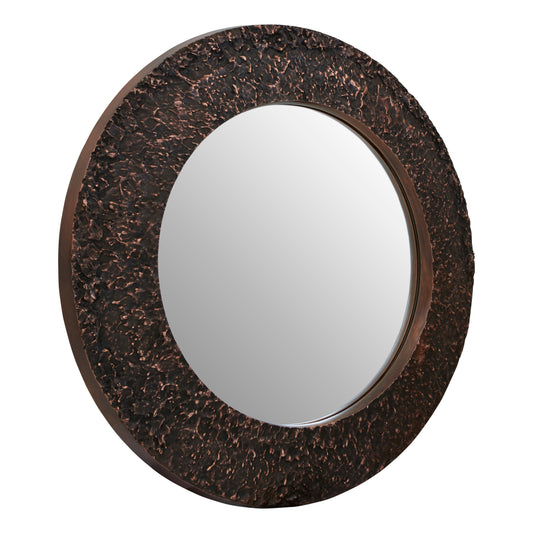 Francis Copper Finish Round Wall Mirror