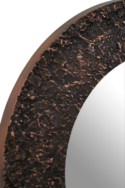 Francis Copper Finish Round Wall Mirror