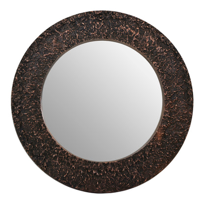 Francis Copper Finish Round Wall Mirror