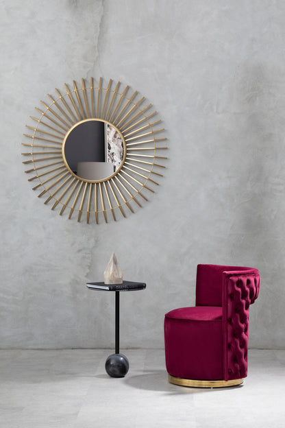 Chrono Luxe Round Gold Wall Mirror