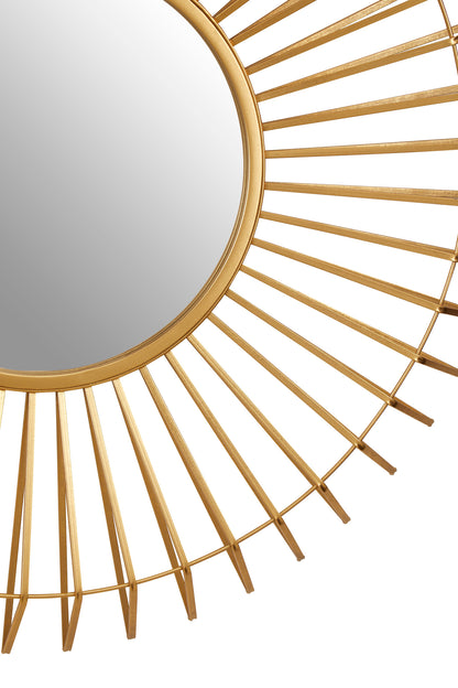 Chrono Luxe Round Gold Wall Mirror