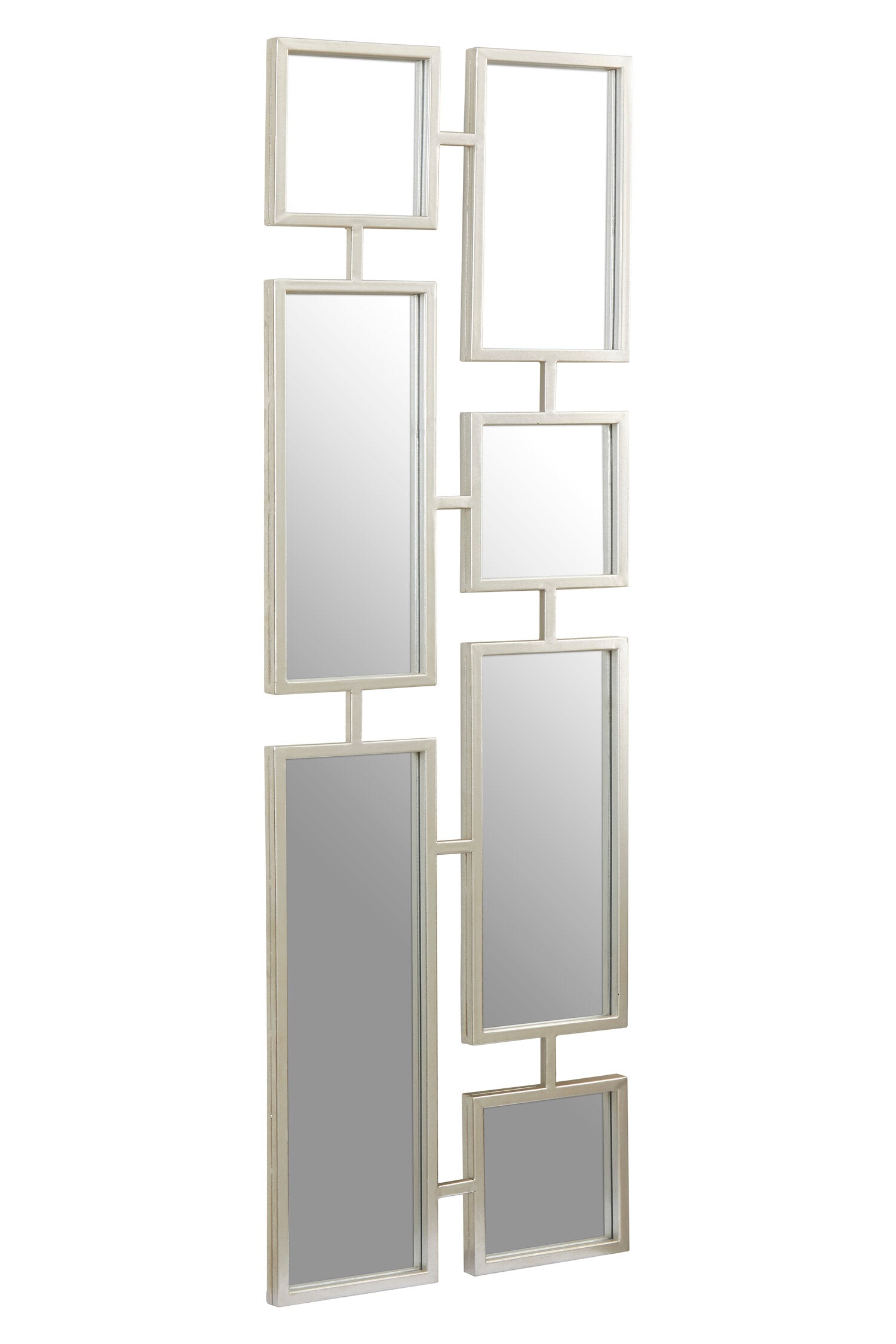 Chrono Industrial Silver Multi Frame Mirror Wall Mirror | Bali & Blue