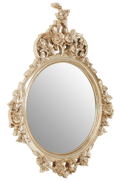 Bella Champagne Finish Round Wall Mirror