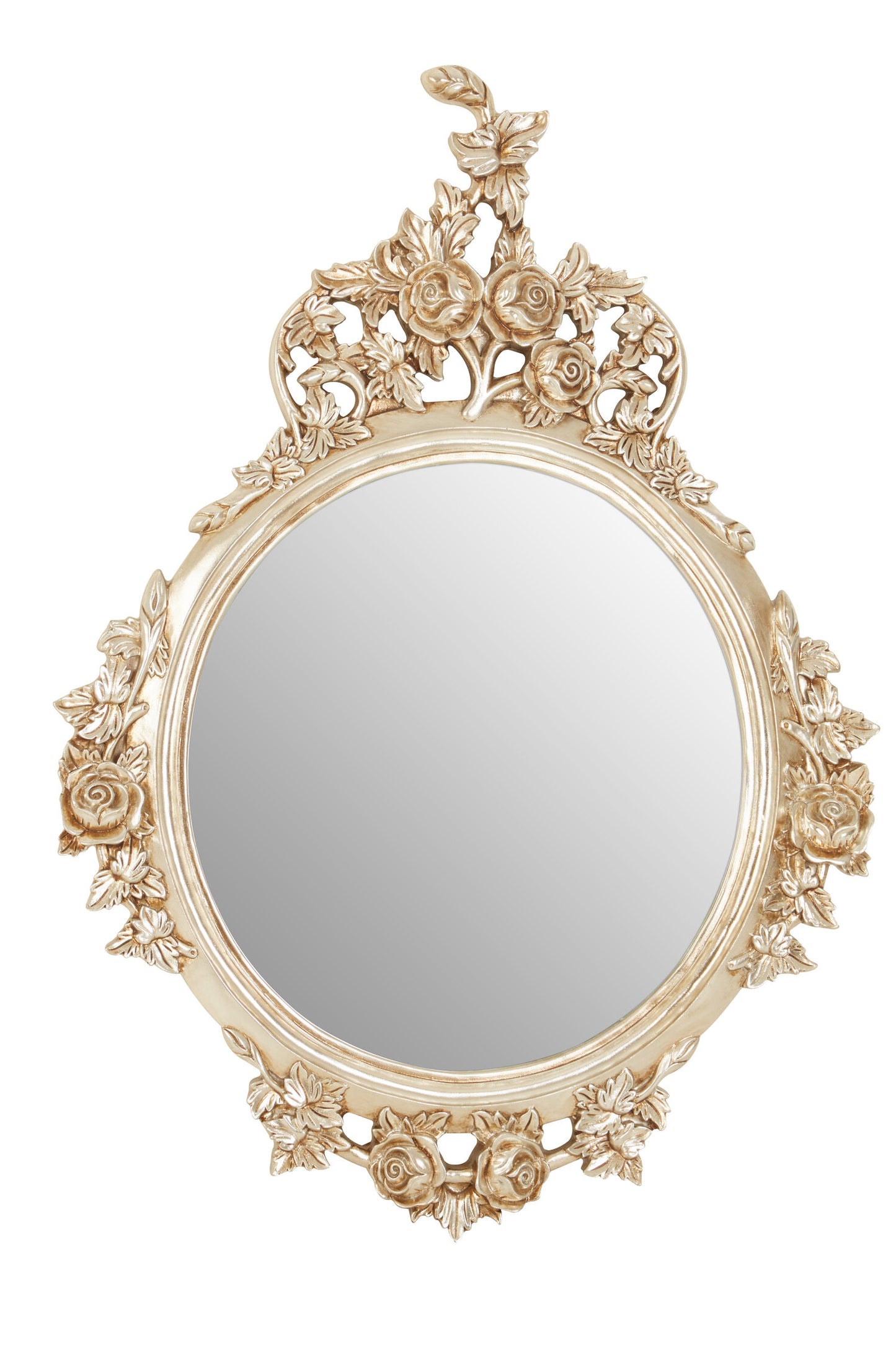 Bella Champagne Finish Round Wall Mirror