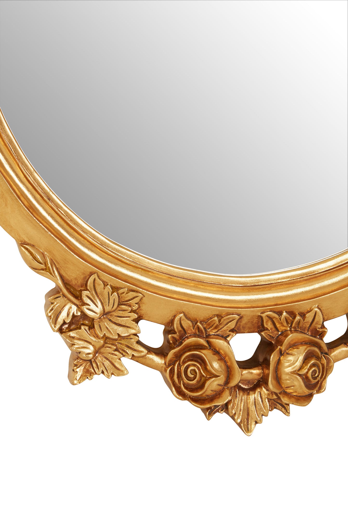 Bella Gold Finish Round Wall Mirror