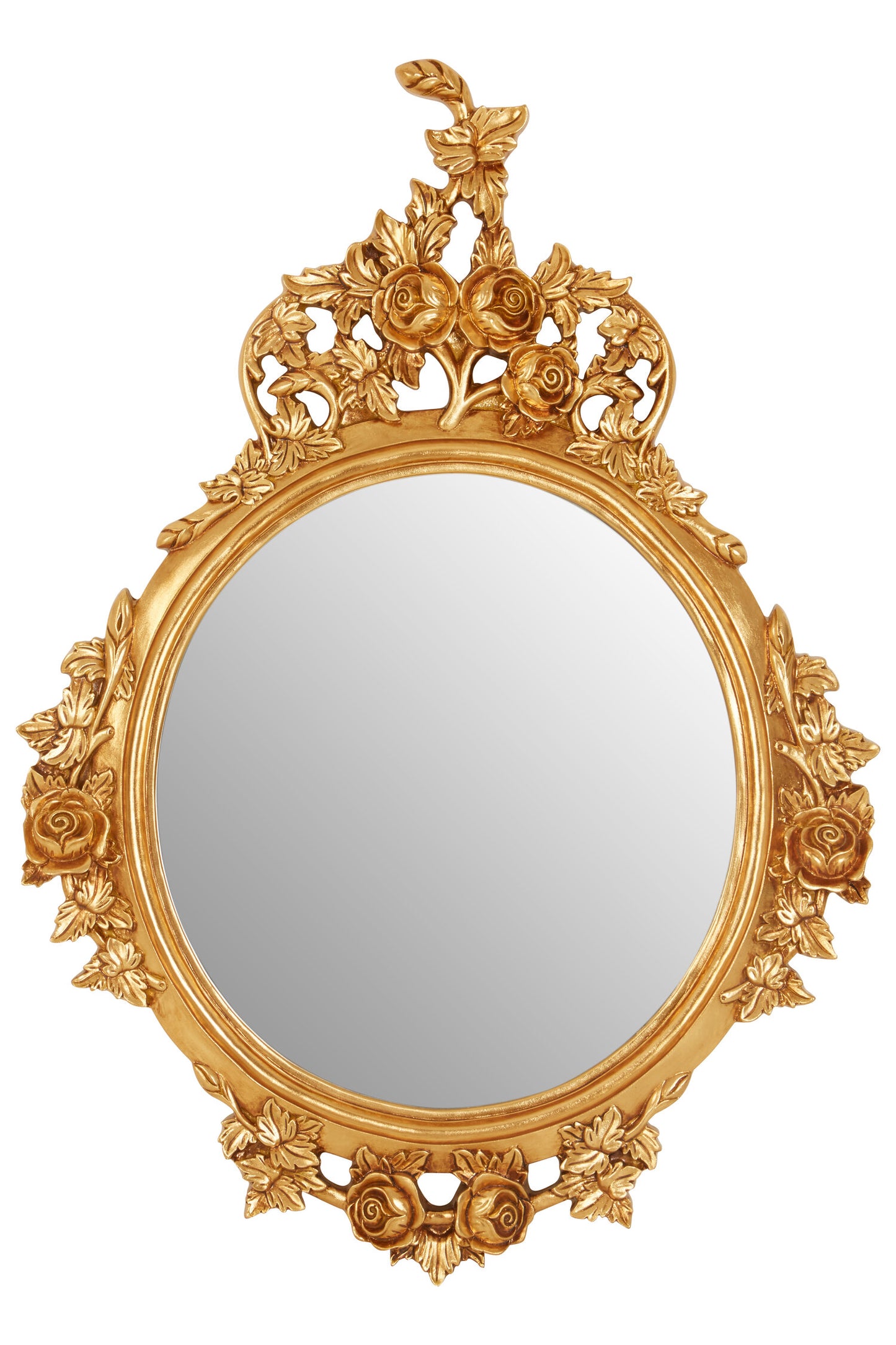 Bella Gold Finish Round Wall Mirror