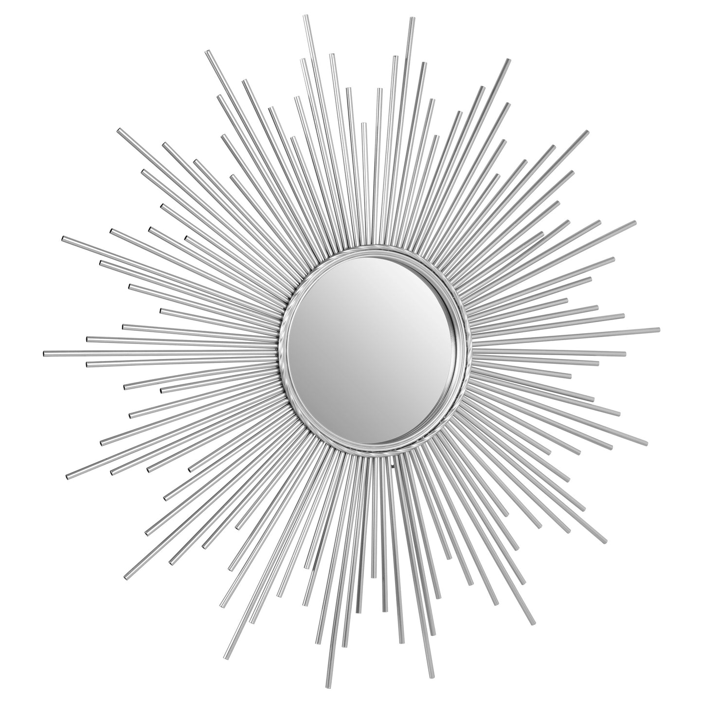 Sunburst Silver Finish Wall Mirror