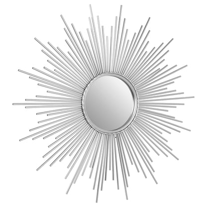 Sunburst Silver Finish Wall Mirror