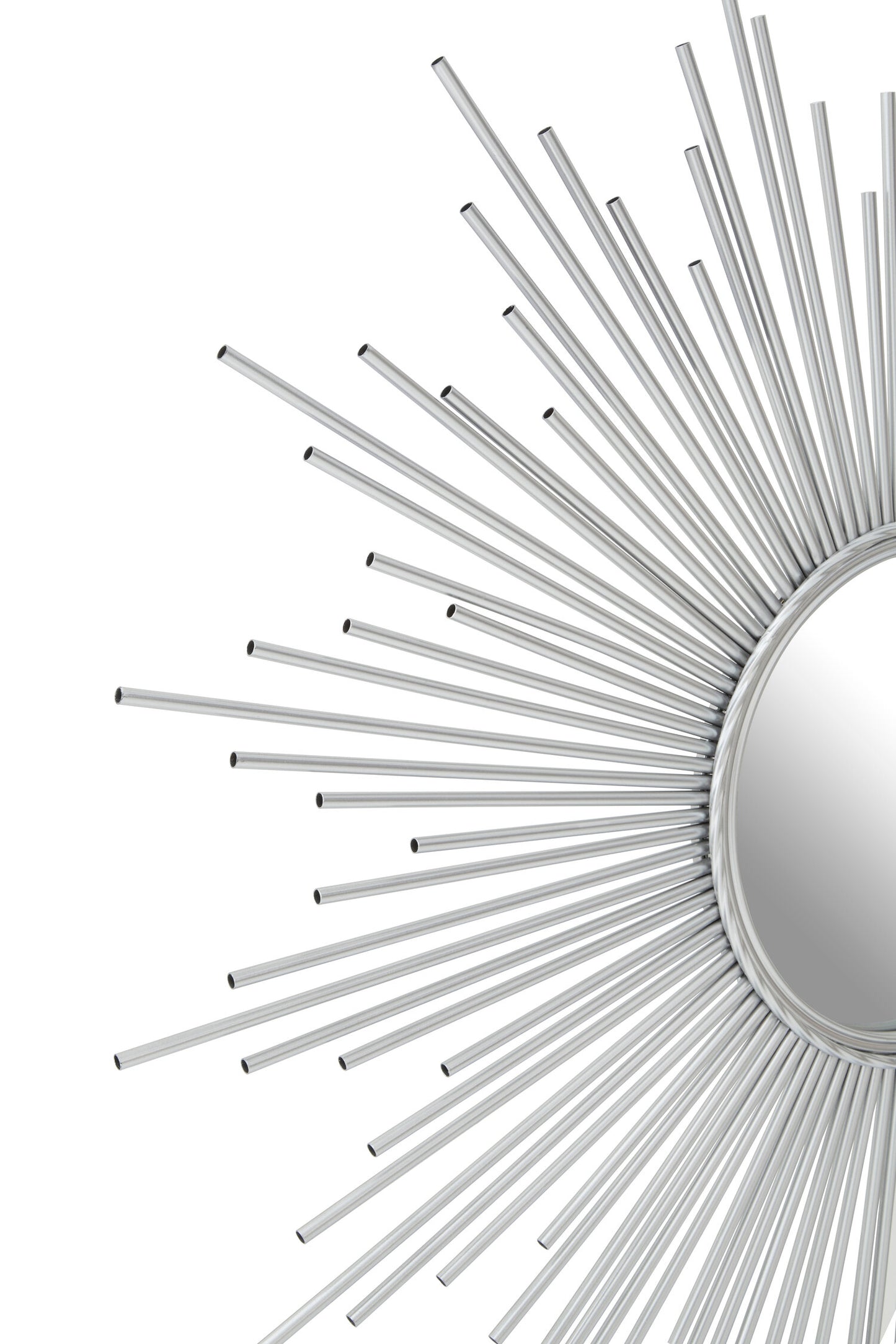 Sunburst Silver Finish Wall Mirror