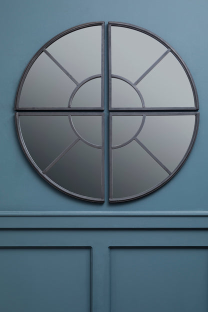 Blake Round Window Pane Wall Mirror