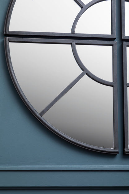 Blake Round Window Pane Wall Mirror