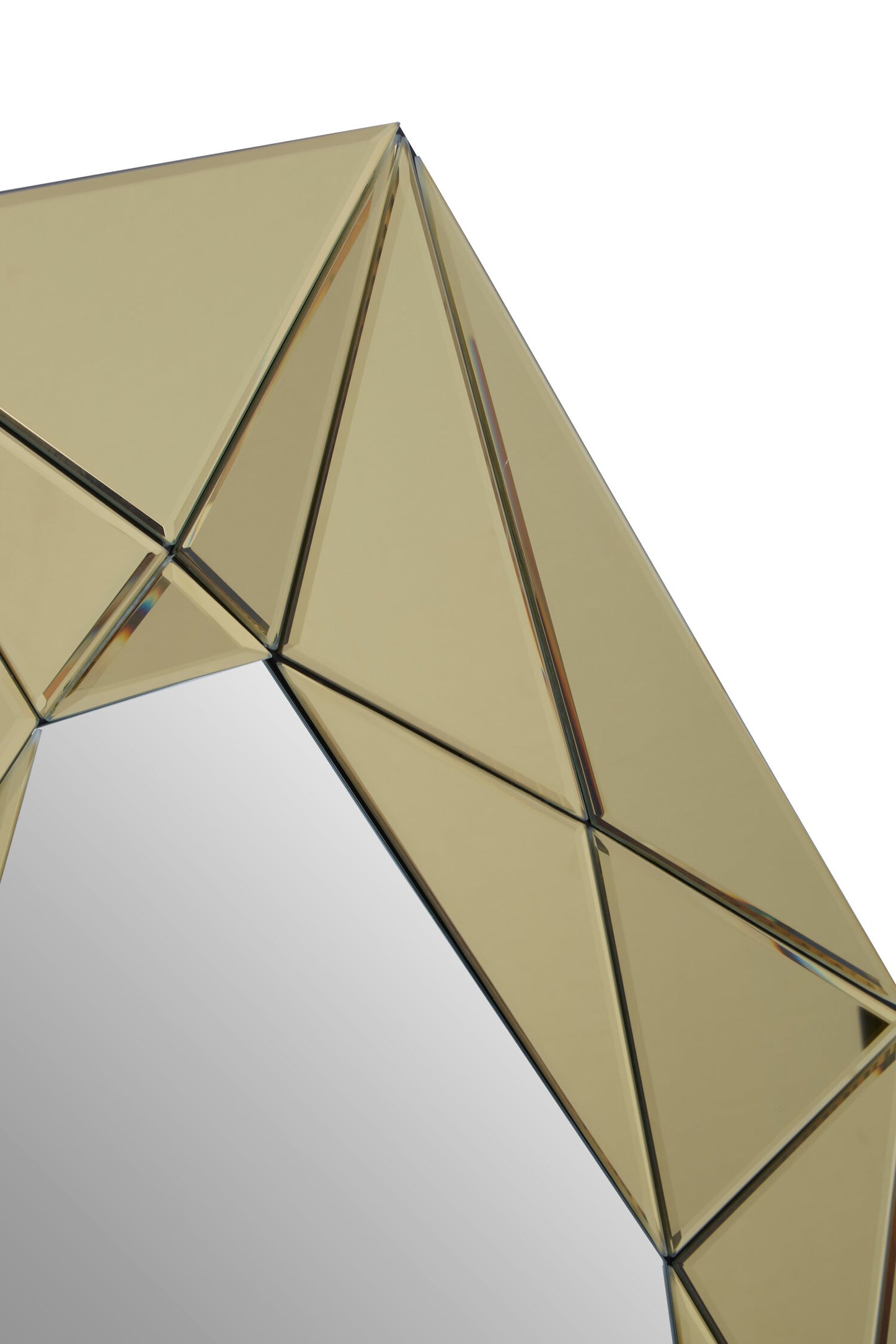 Luxe Faceted Gold Frame Wall Mirror