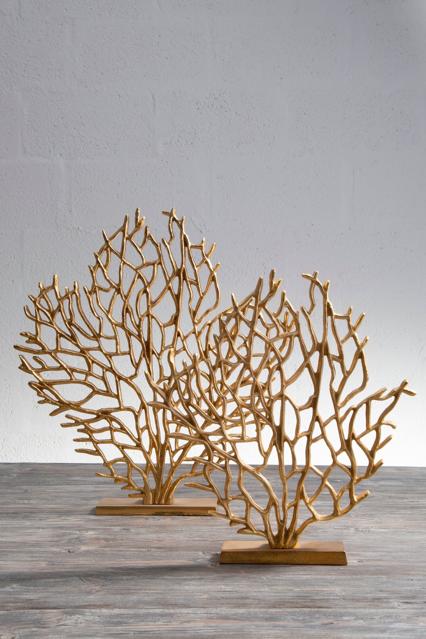 Luxe Decor Small Silver Coral Metal Sculpture