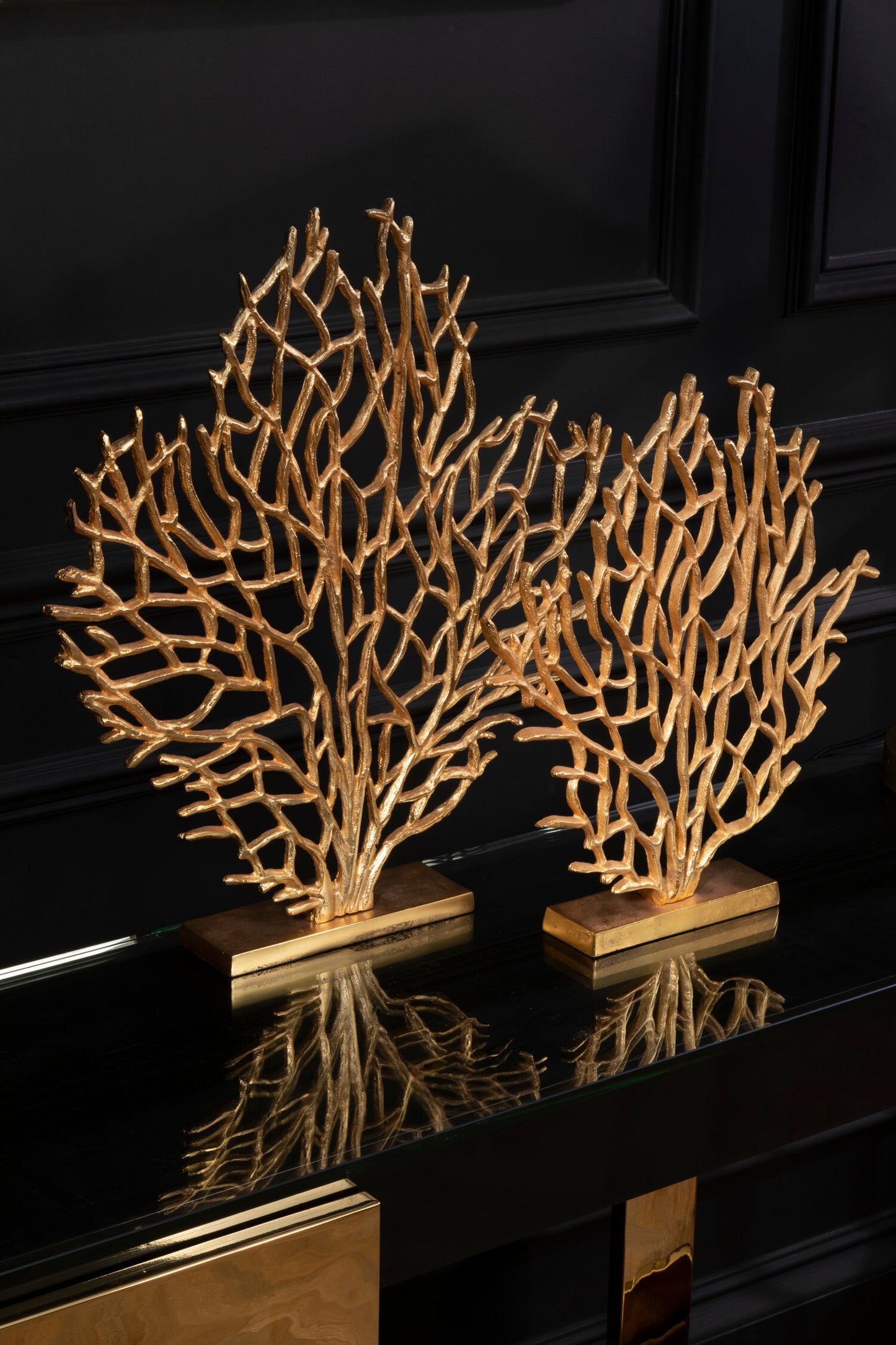 Luxe Decor Small Silver Coral Metal Sculpture