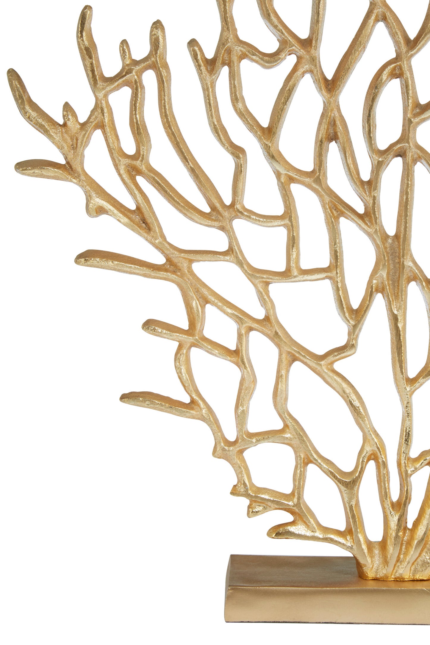 Luxe Decor Small Silver Coral Metal Sculpture