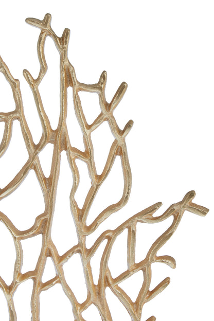 Luxe Decor Small Silver Coral Metal Sculpture