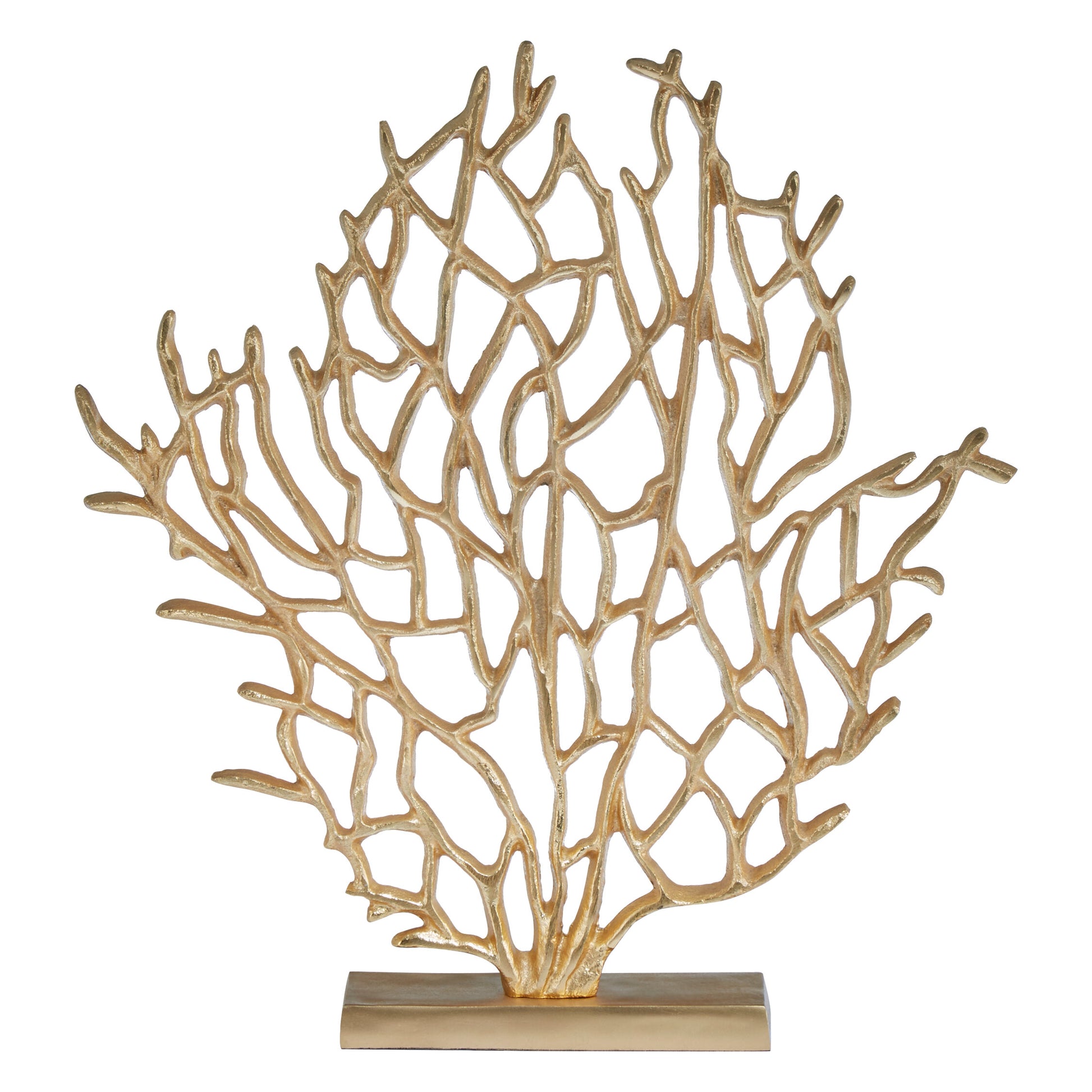Luxe Decor Small Silver Coral Metal Sculpture | Bali & Blue