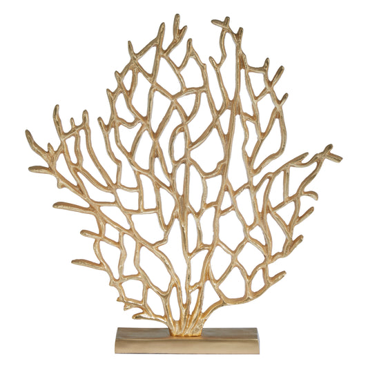 Luxe Decor Small Silver Coral Metal Sculpture | Bali & Blue