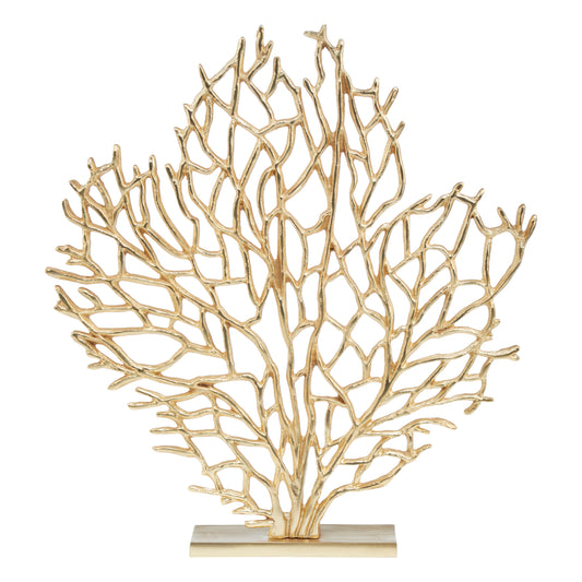 Luxe Decor Large Gold Coral Metal Sculpture | Bali & Blue