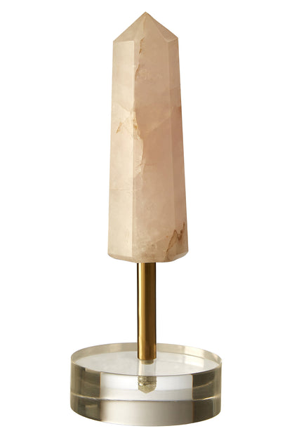 Luxe Decor Pink Gold Obelisk Modern Sculpture | Bali & Blue