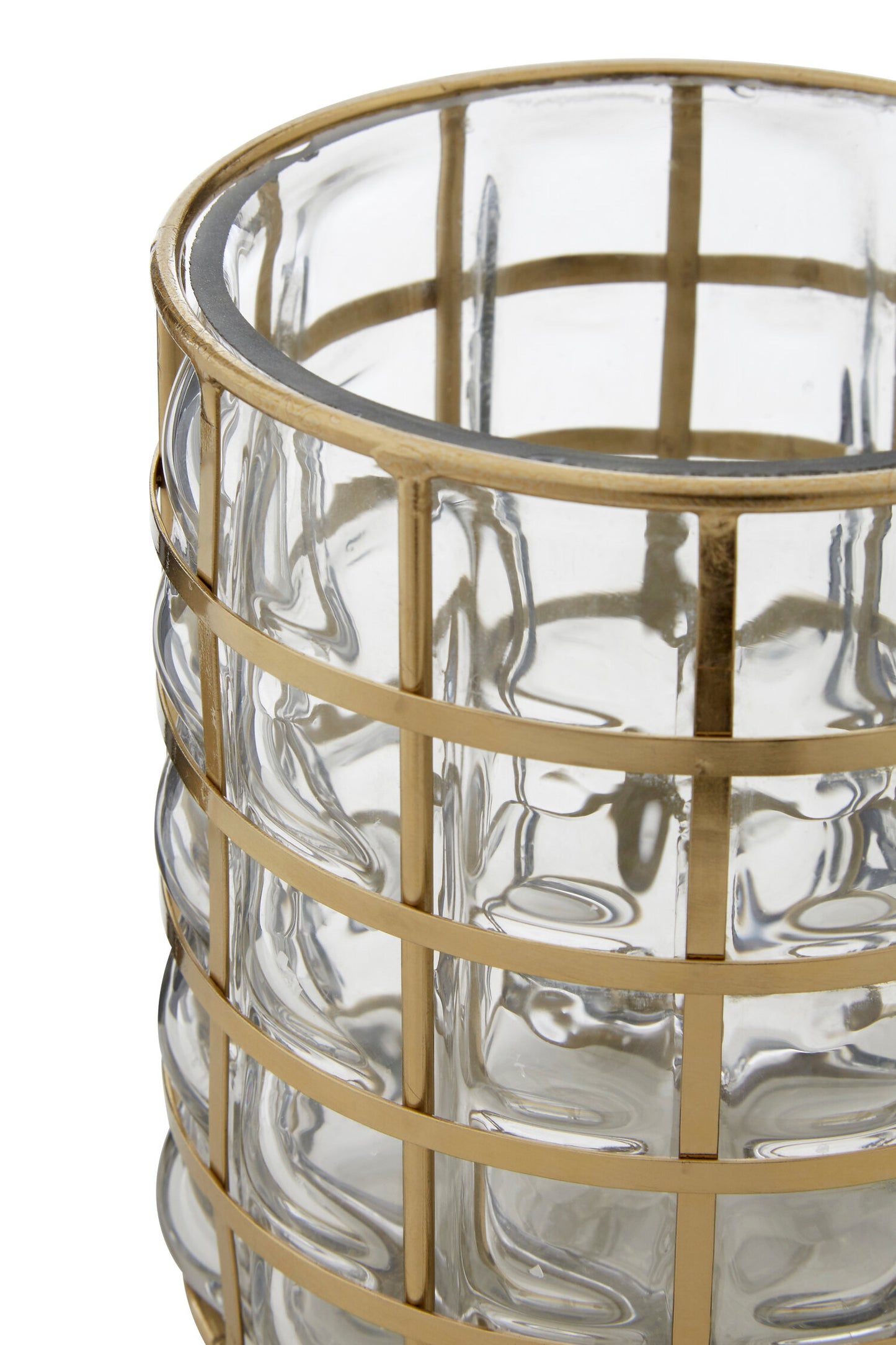 Shanel Small Gold Wireframe Hurricane Candle Holder