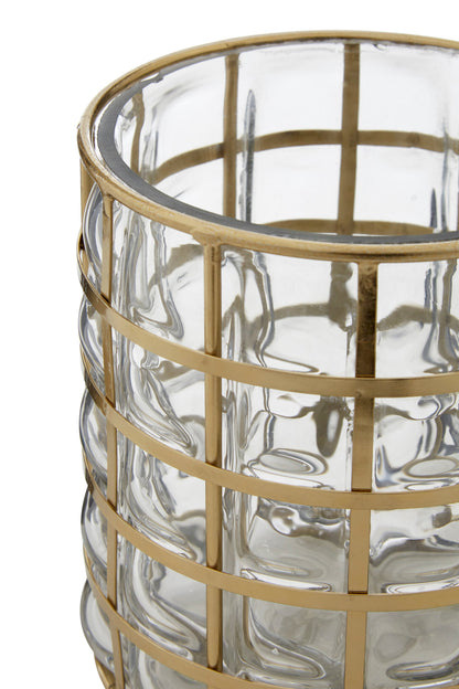 Shanel Small Gold Wireframe Hurricane Candle Holder