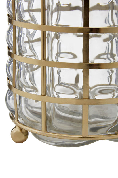 Shanel Small Gold Wireframe Hurricane Candle Holder
