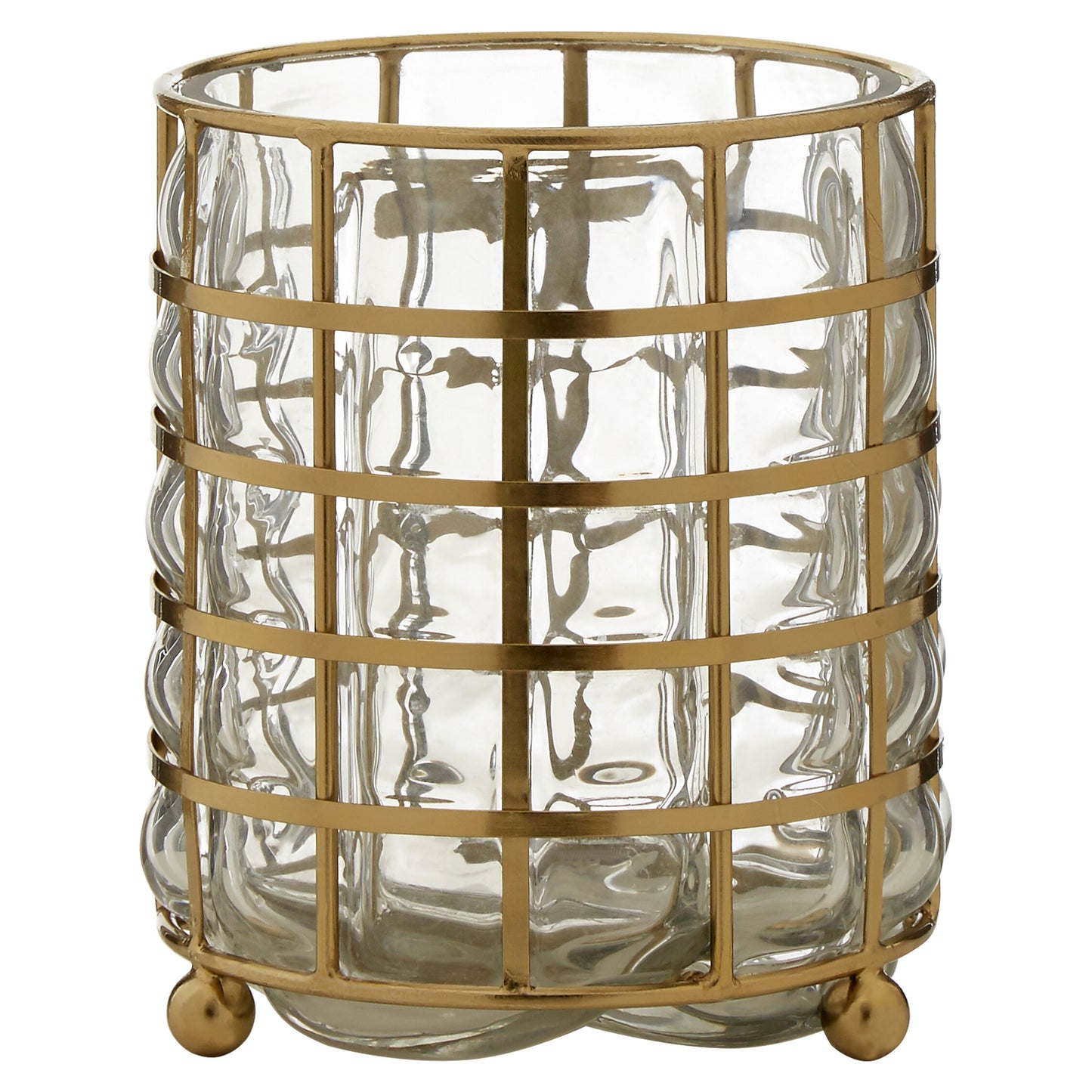 Shanel Small Gold Wireframe Hurricane Candle Holder | Bali & Blue
