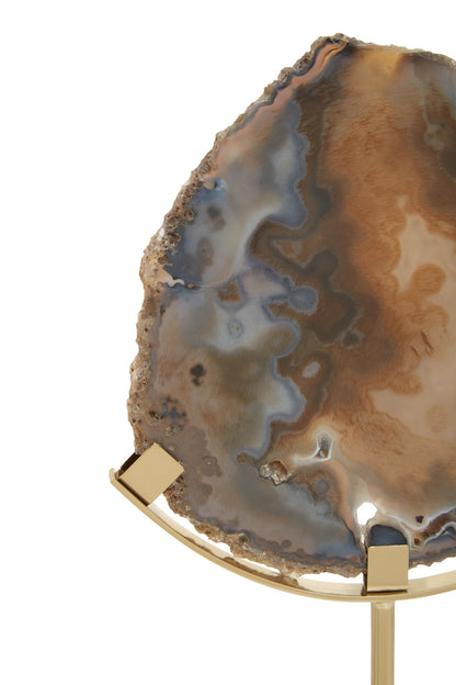 Luxe Decor Black Gold Agate Modern Sculpture