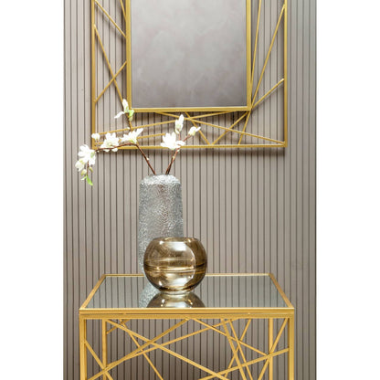 Dubai Industrial Gold Side Table with Mirror Top