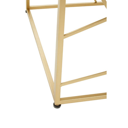 Dubai Industrial Gold Side Table with Mirror Top