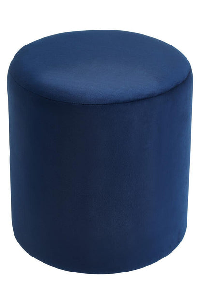 Lafayette Midnight Blue Velvet Round Pouffe