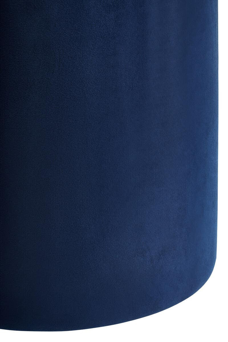 Lafayette Midnight Blue Velvet Round Pouffe