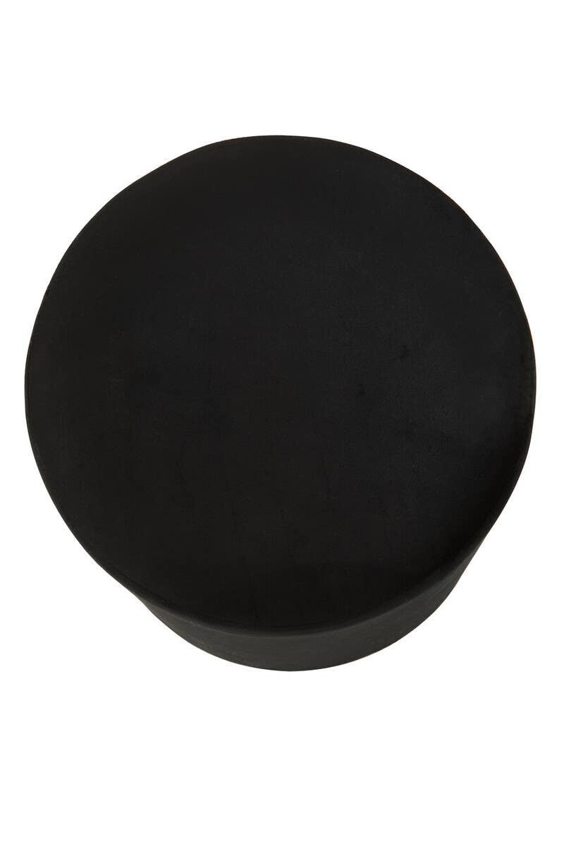 Lafayette Black Velvet Pouffe