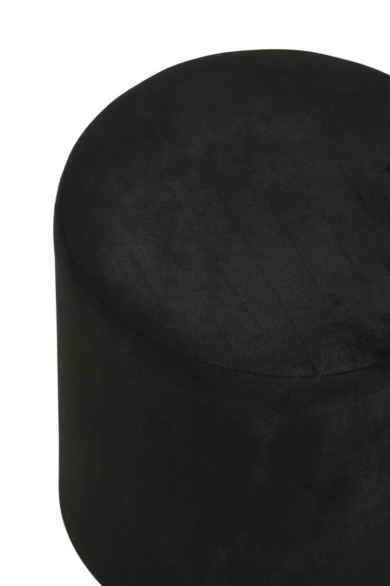 Lafayette Black Velvet Pouffe