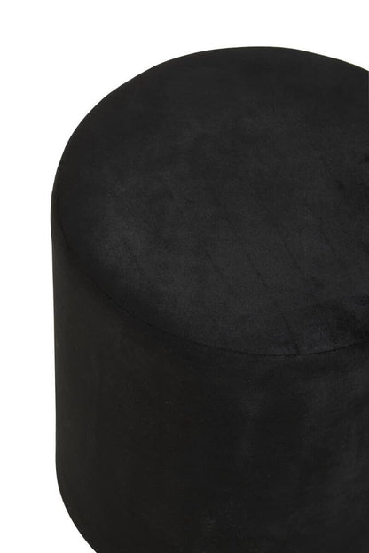 Lafayette Black Velvet Pouffe
