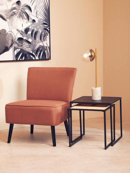 Indy Rattan and Metal Set of Two Nesting Tables