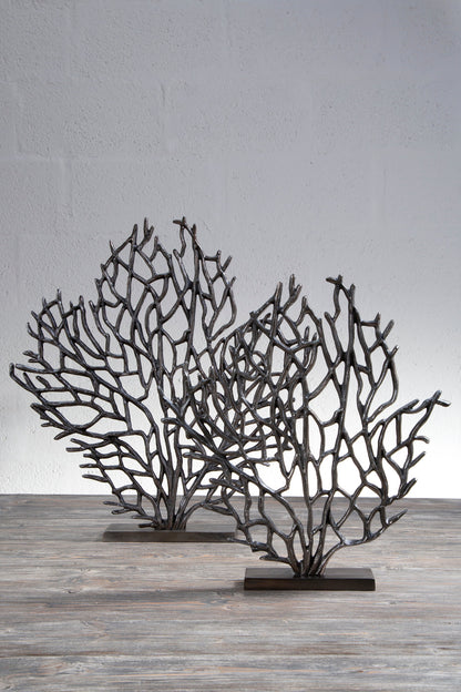 Luxe Decor Small Black Nickel Coral Sculpture