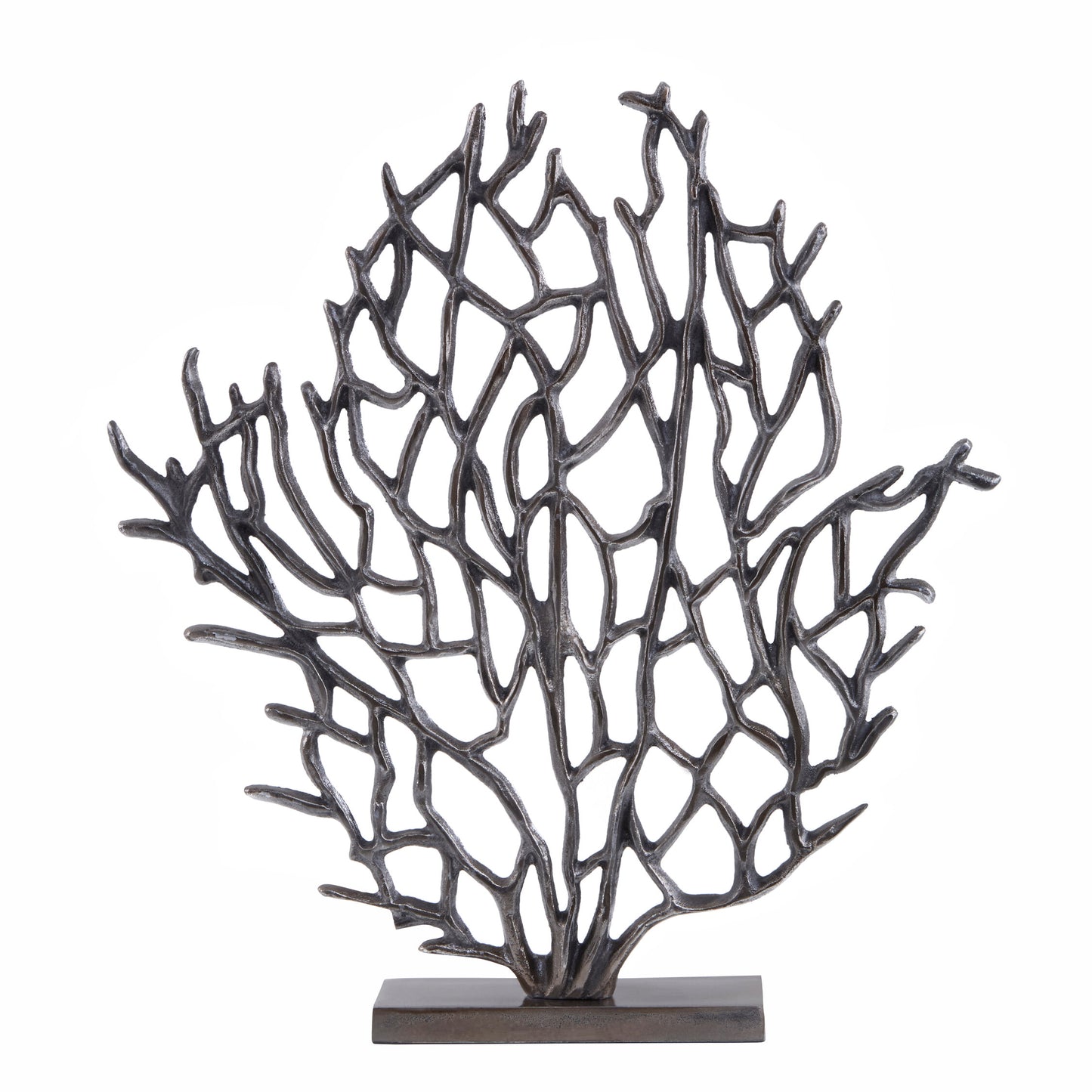 Luxe Decor Small Black Nickel Coral Sculpture | Bali & Blue