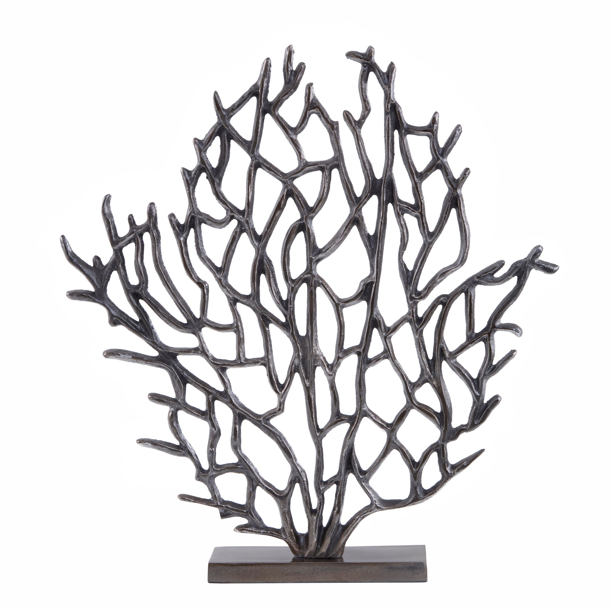 Luxe Decor Small Black Nickel Coral Sculpture | Bali & Blue