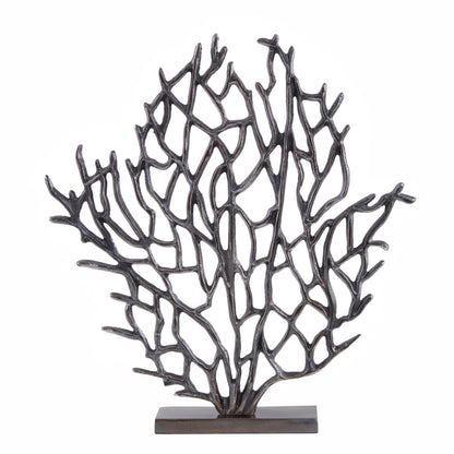 Luxe Decor Small Black Nickel Coral Sculpture | Bali & Blue